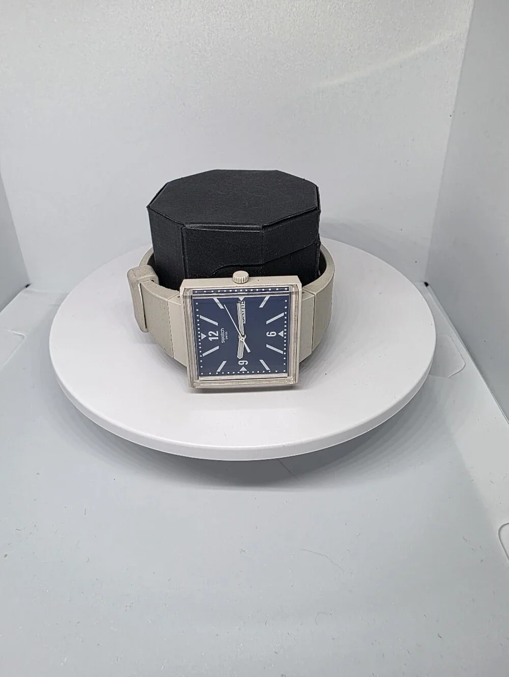 Swatch What If? Beige (SO34T700) Bioceramic Swiss Quartz Watch (Rare!)